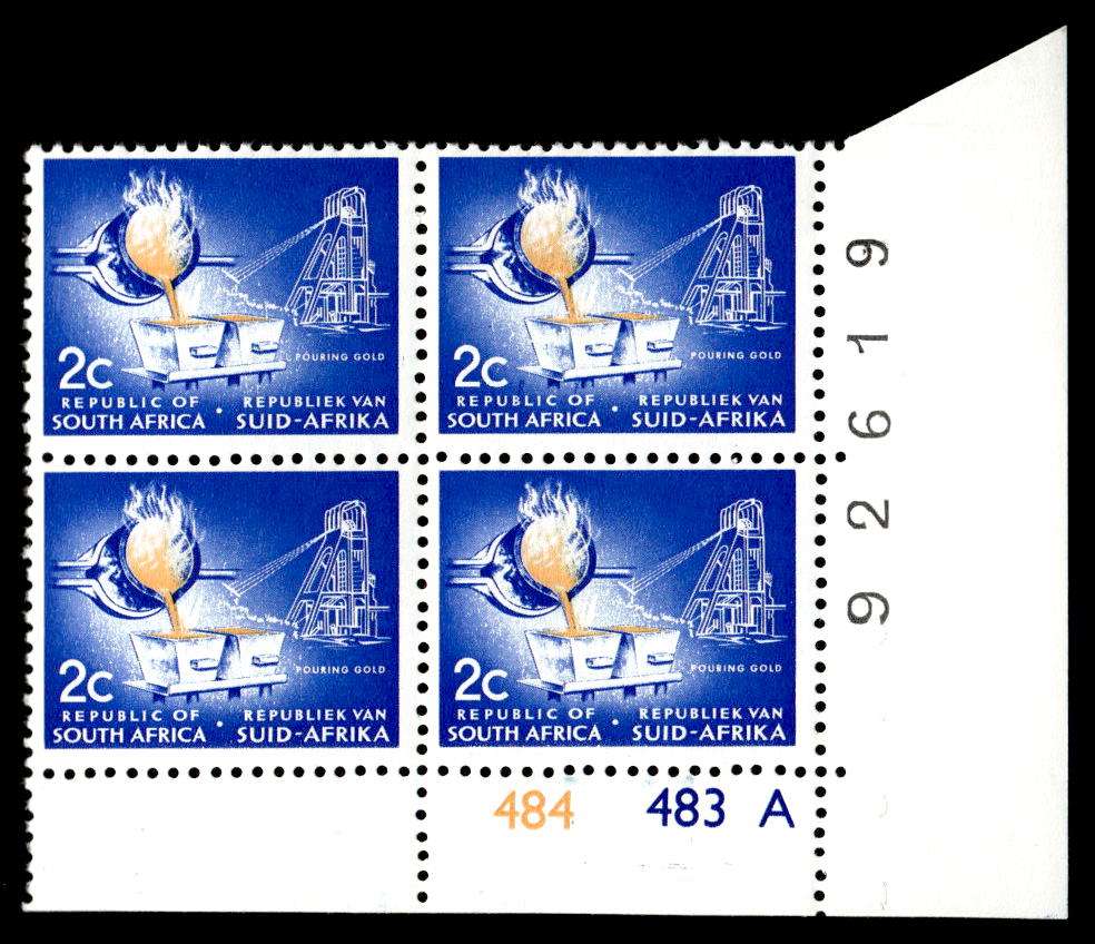 RSA 1972/11 Definitive Issue 2c Cyl. No 484 483A No Wmk
