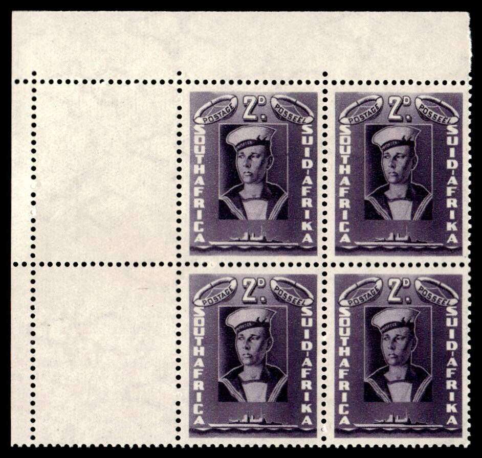 RSA 1941/09/15 South African War Effort Large Format Sailor 2d Wmk MSH