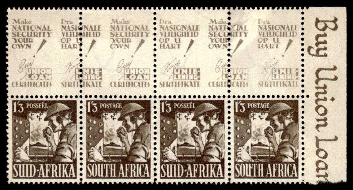 RSA 1943/01/02 South African War Effort 1s 3d Signaler Wmk MSH