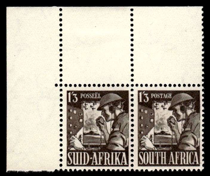 RSA 1943/01/02 South African War Effort 1s 3d Signaler Wmk MSH
