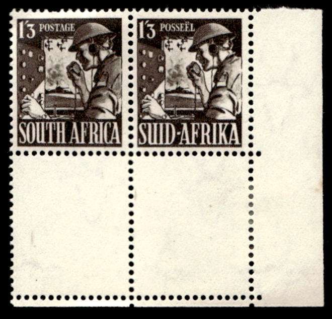 RSA 1943/01/02 South African War Effort 1s 3d Signaler Wmk MSH