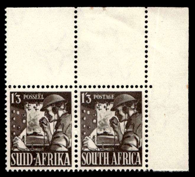 RSA 1943/01/02 South African War Effort 1s 3d Signaler Wmk MSH