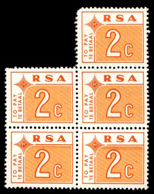 RSA 1972 03/22 New design 2c orange Wmk TB