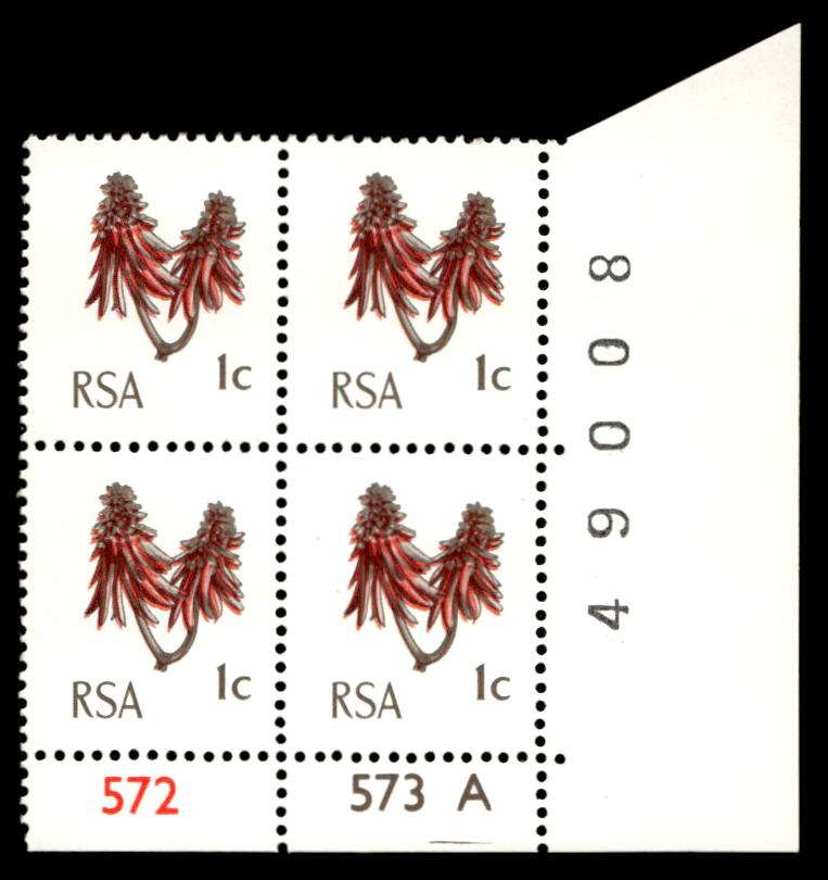 RSA 1974/01 Definitive issue 1c Cyl No. 572 573A