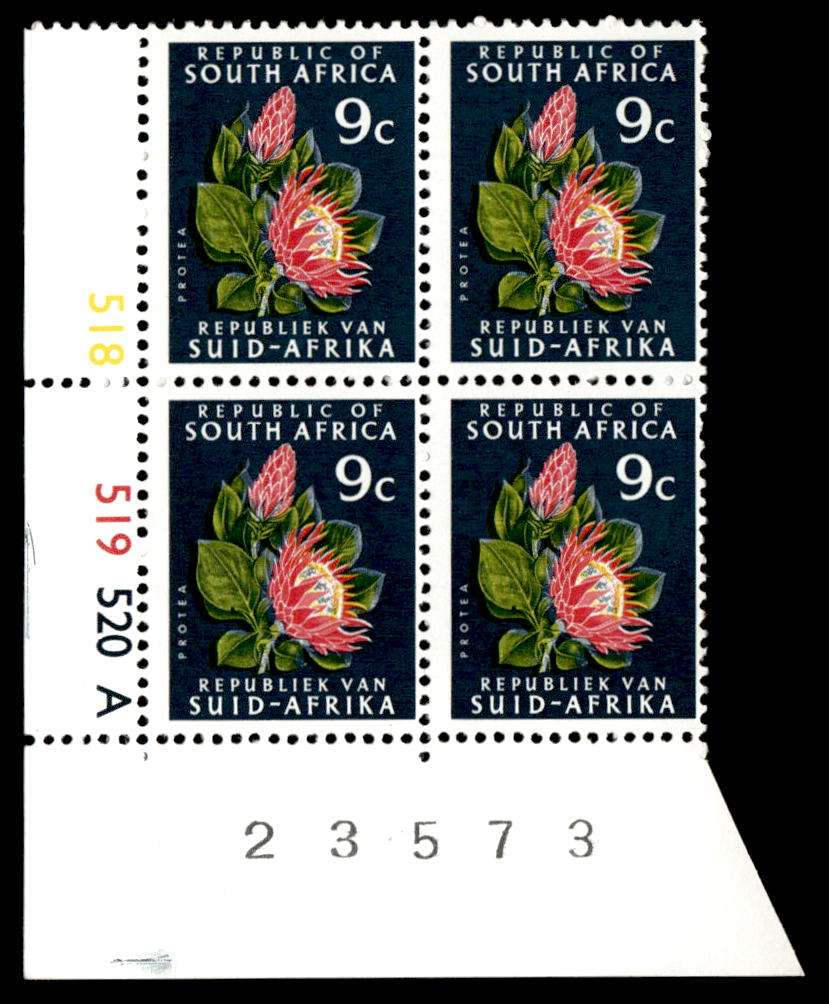 RSA 1973/06 Definitive Issue 9c Cyl. No 518 519 520A