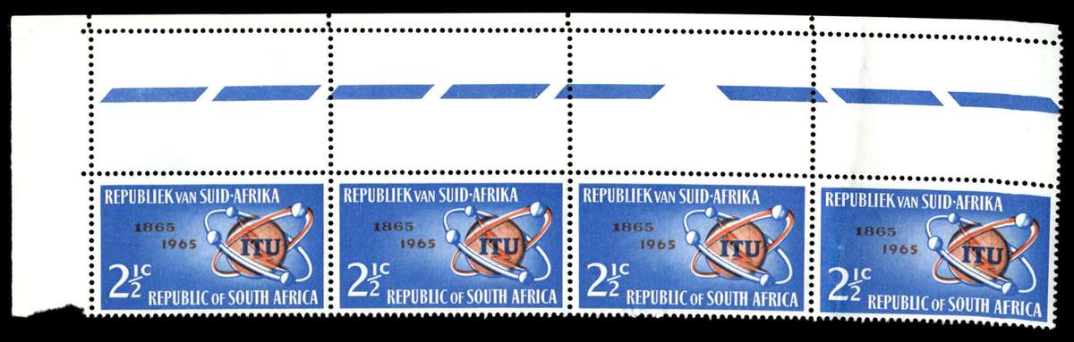 RSA 1965/05/17 I.T.U. Centenary emblem and satellites 2½c *4 stamps