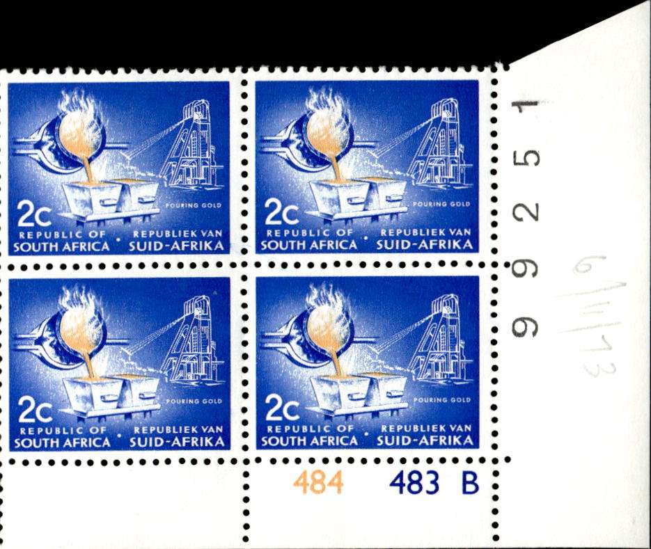 RSA 1972/11 Definitive Issue 2c Cyl. No 484 483B No Wmk