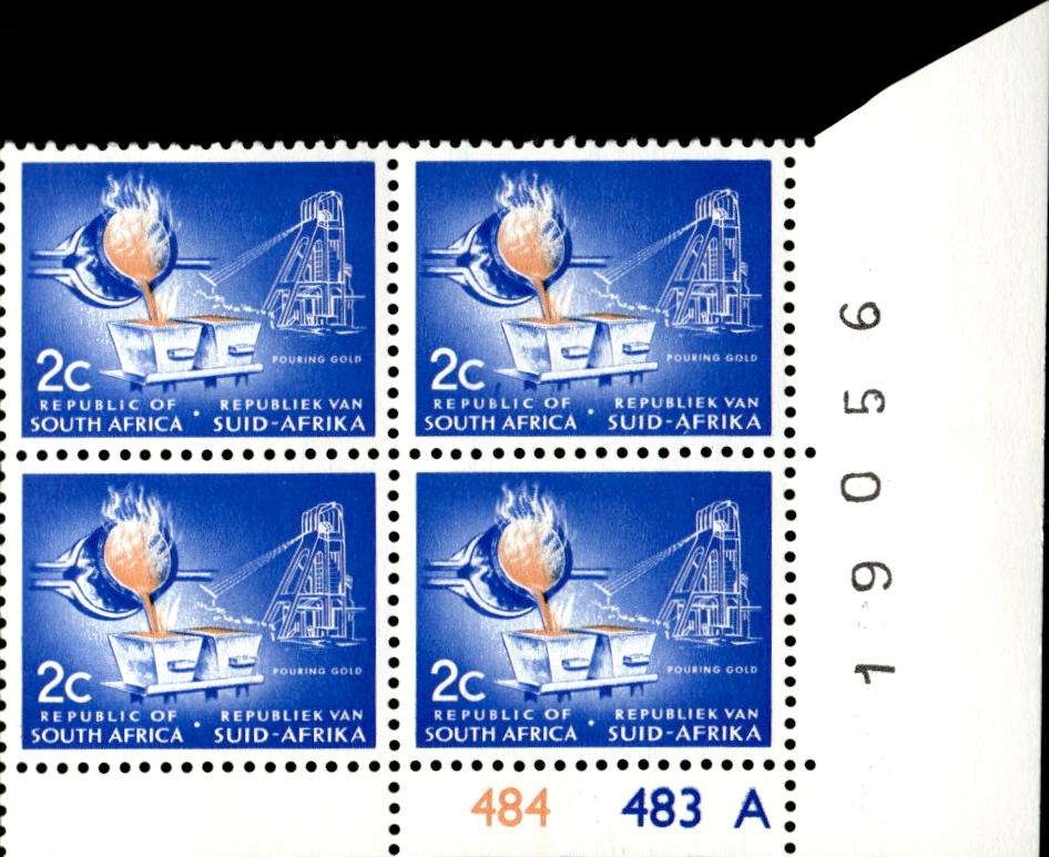 RSA 1972/11 Definitive Issue 2c Cyl. No 484 483A No Wmk