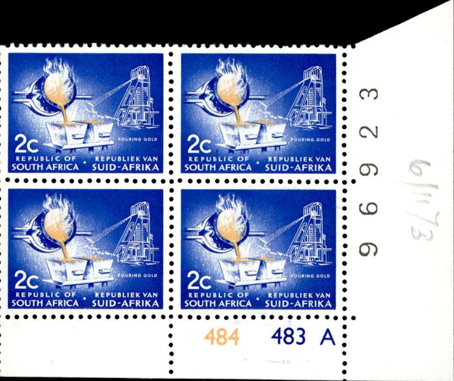 RSA 1972/11 Definitive Issue 2c Cyl. No 484 483A No Wmk