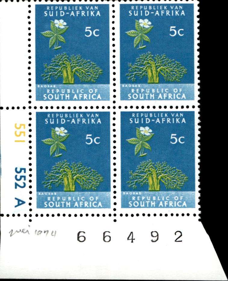RSA 1973/10/04 Definitive Issue 5c Cyl. No 551 552A