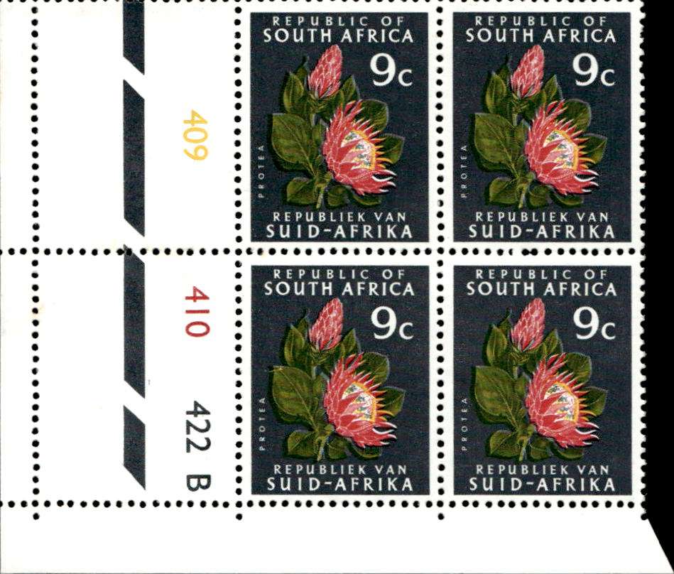 RSA 1972/03 Definitive issue 9c Cyl No 409 410 422B