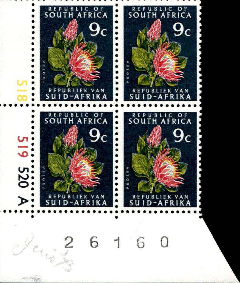 RSA 1973/06 Definitive issue 9c Cyl No 518 519 520A