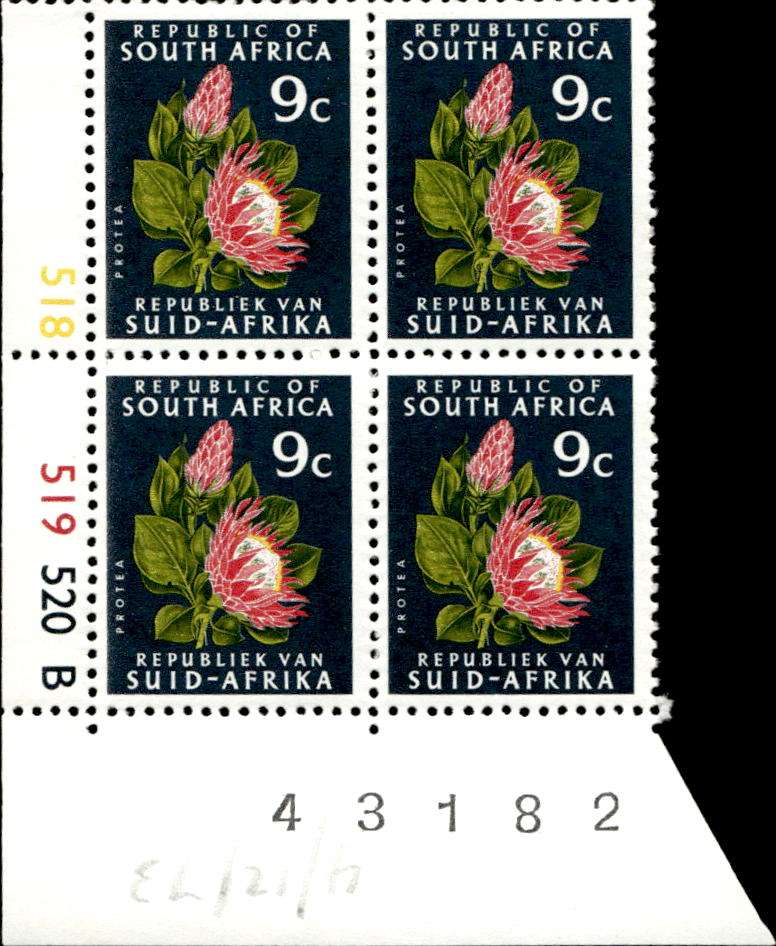 RSA 1973/06 Definitive issue 9c Cyl No 518 519 520B