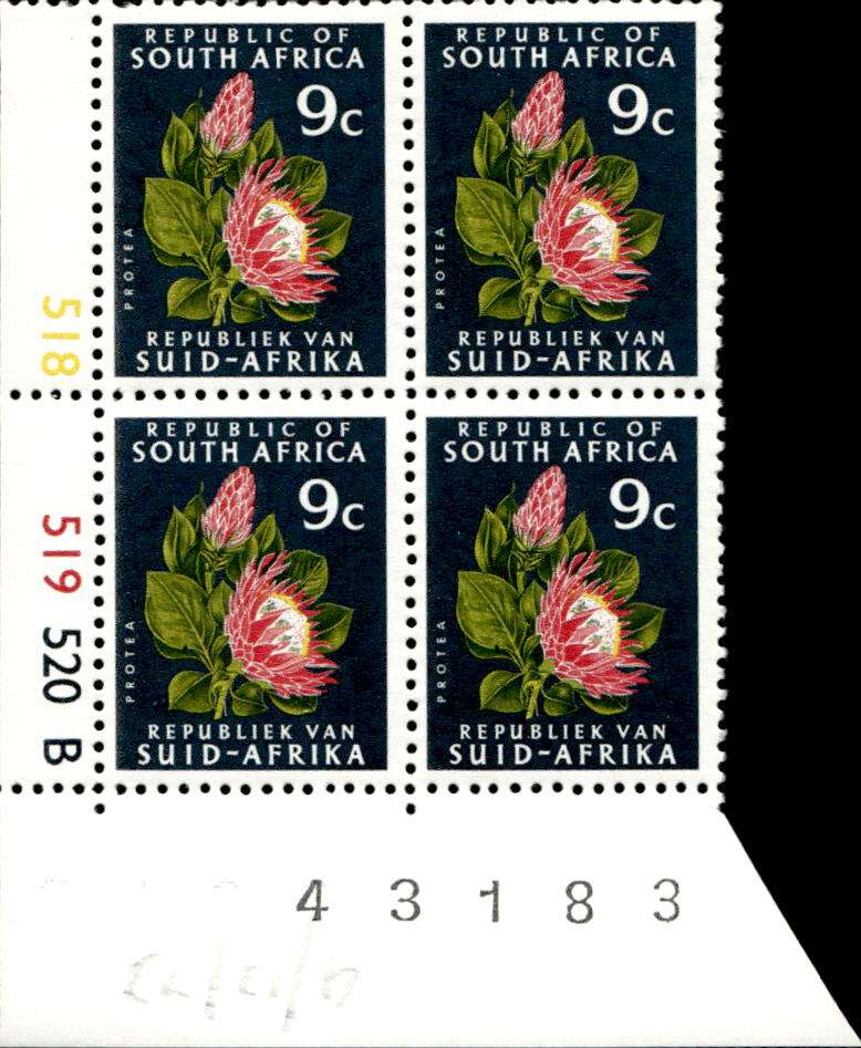 RSA 1973/06 Definitive issue 9c Cyl No 518 519 520B