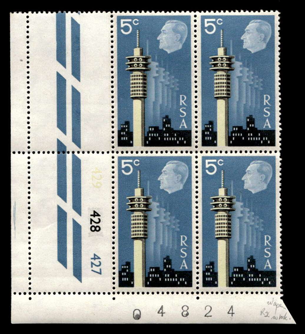 RSA 1971/05/22 International Stamp Exhibition 5c Cyl No 429 428 428