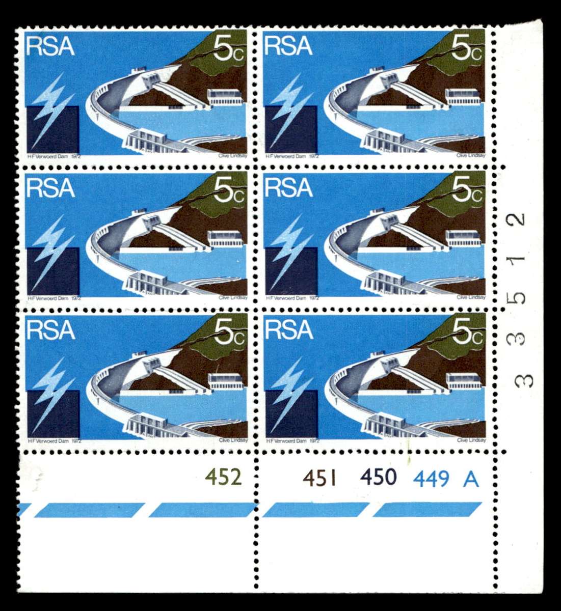 RSA 1972/03/04 Opening of Hendrik Verwoerd Dam 5c Cyl No 452 451 450 449A