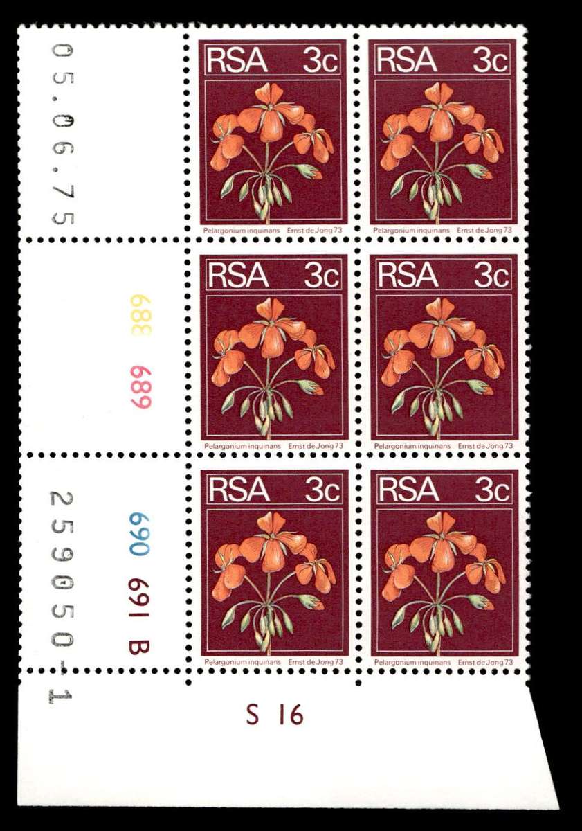 RSA 1975/06/05 2nd Definitive Issue 3c Cyl No 688 689 690 691B