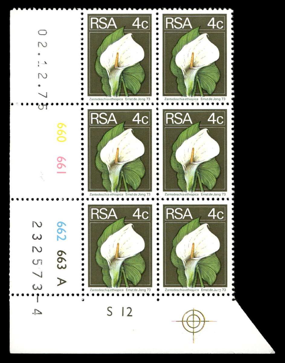 RSA 1975/12/02 2nd Definitive Issue 4c Cyl No 660 661 662 663A
