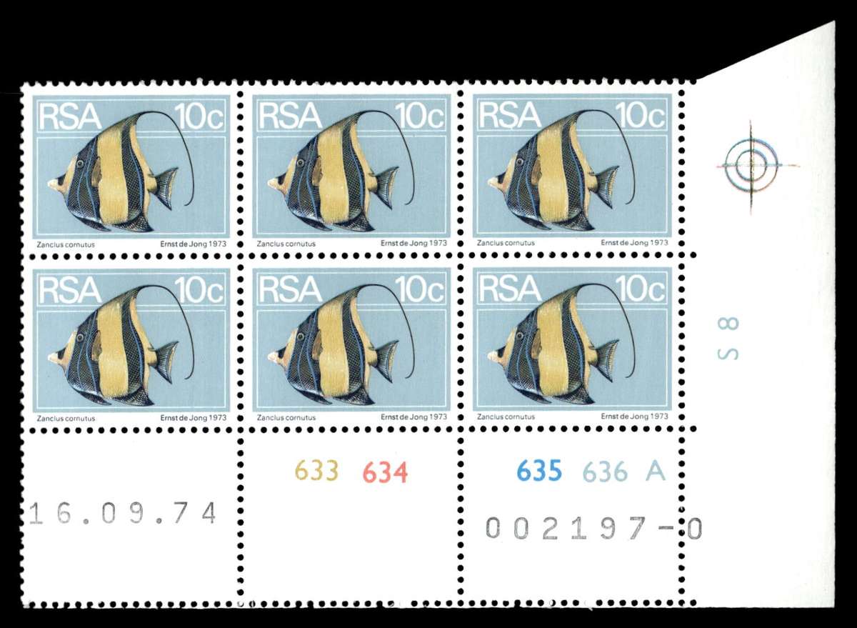 RSA 1974/09/16 2nd Definitive Issue 10c Cyl No 633 634 635 636A