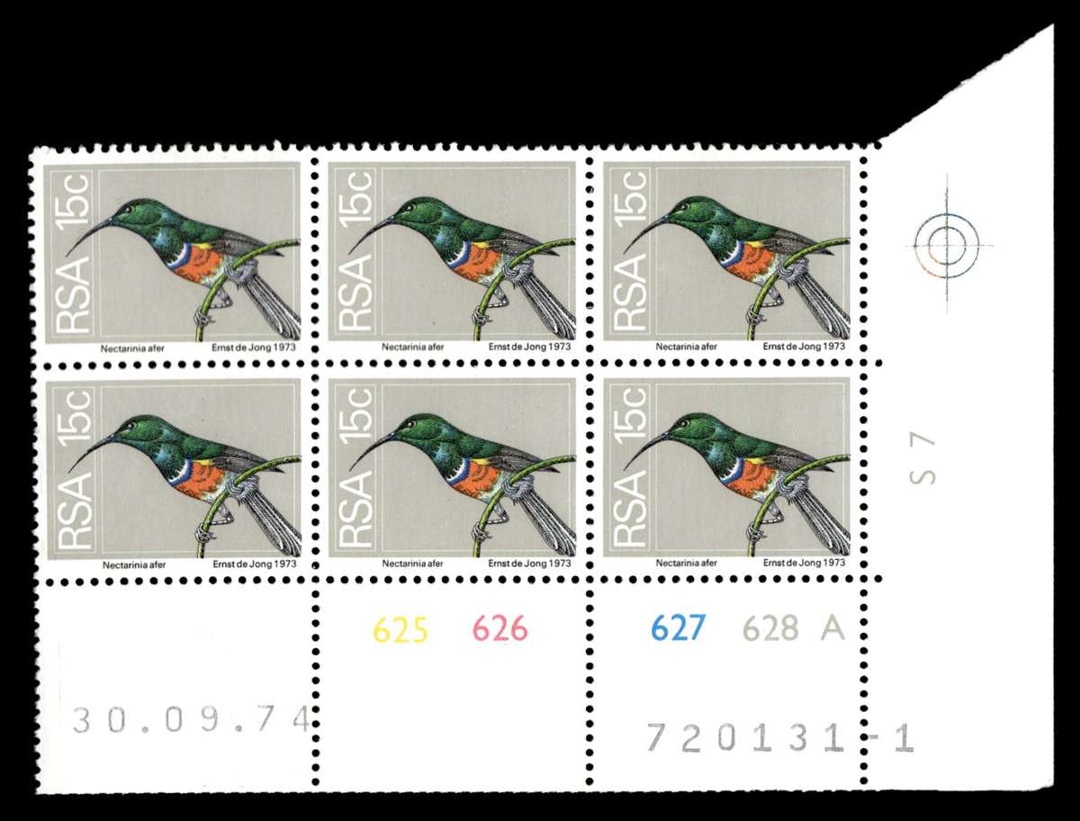 RSA 1974/09/30 2nd Definitive Issue 15c Cyl No 625 626 627 628A