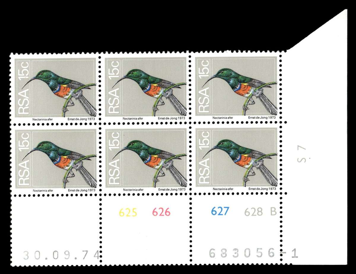 RSA 1974/09/30 2nd Definitive Issue 15c Cyl No 625 626 627 628B