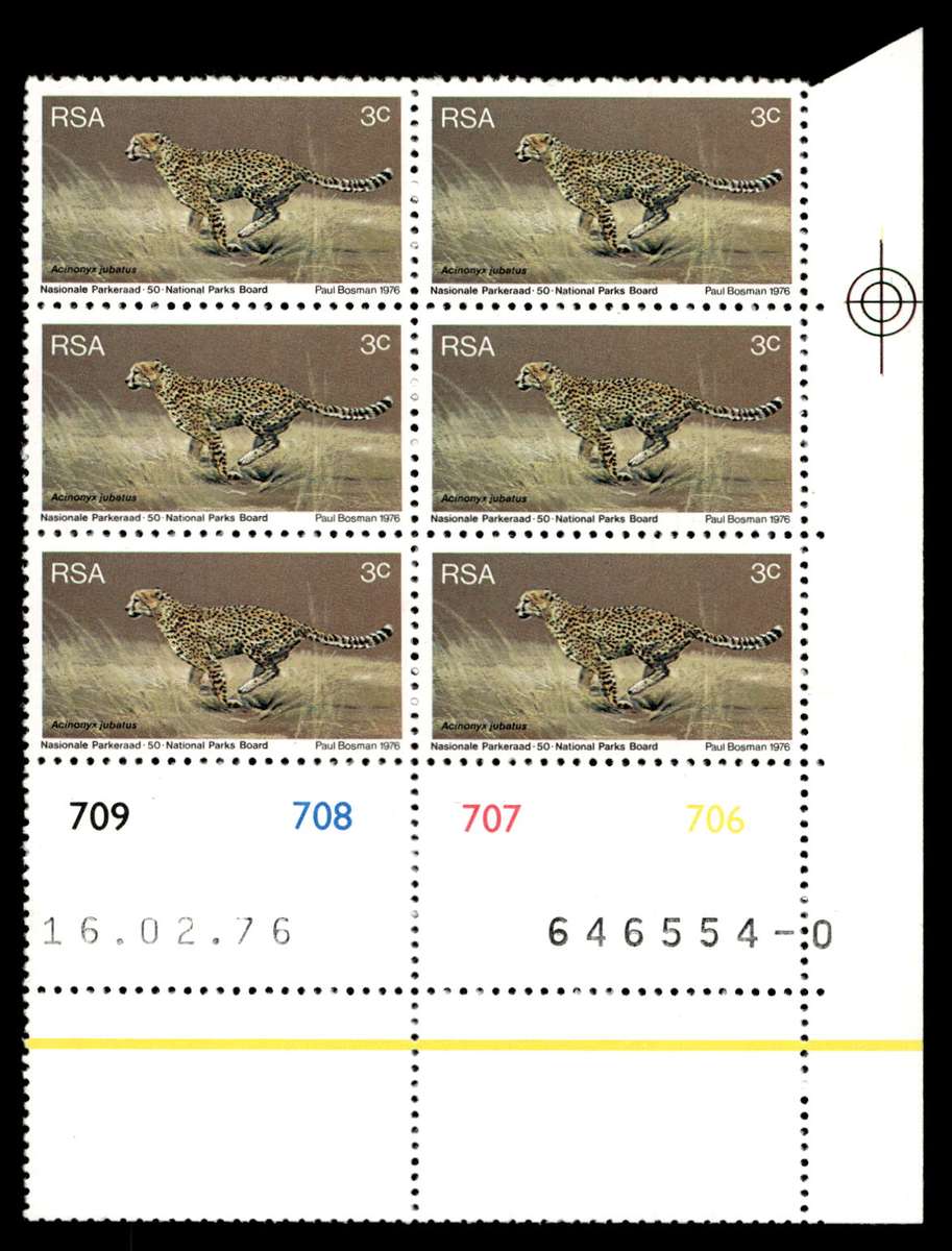 RSA 1976/02/16 World Environmental and Nature Conservation Year 3c Cyl No 709 708 707 706