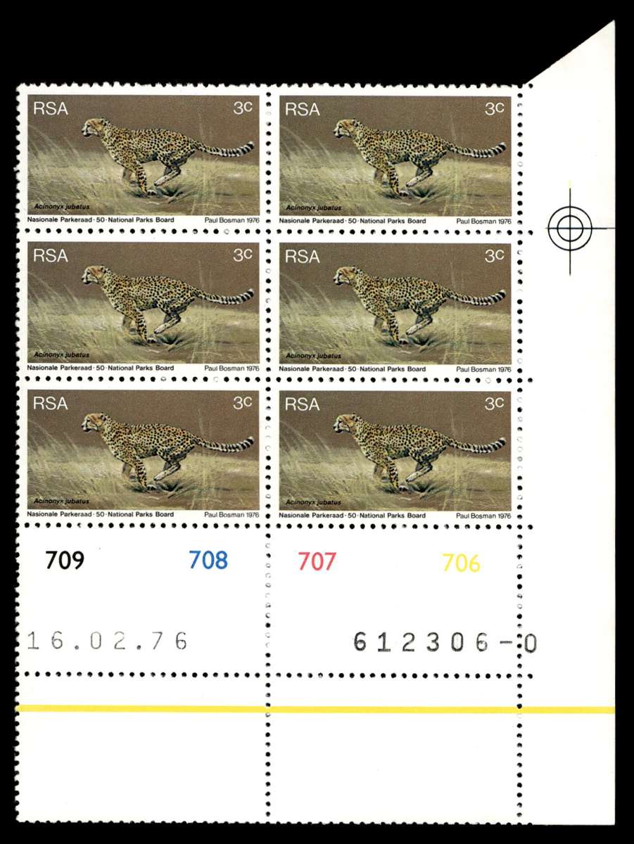 RSA 1976/02/16 World Environmental and Nature Conservation Year 3c Cyl No 709 708 707 706