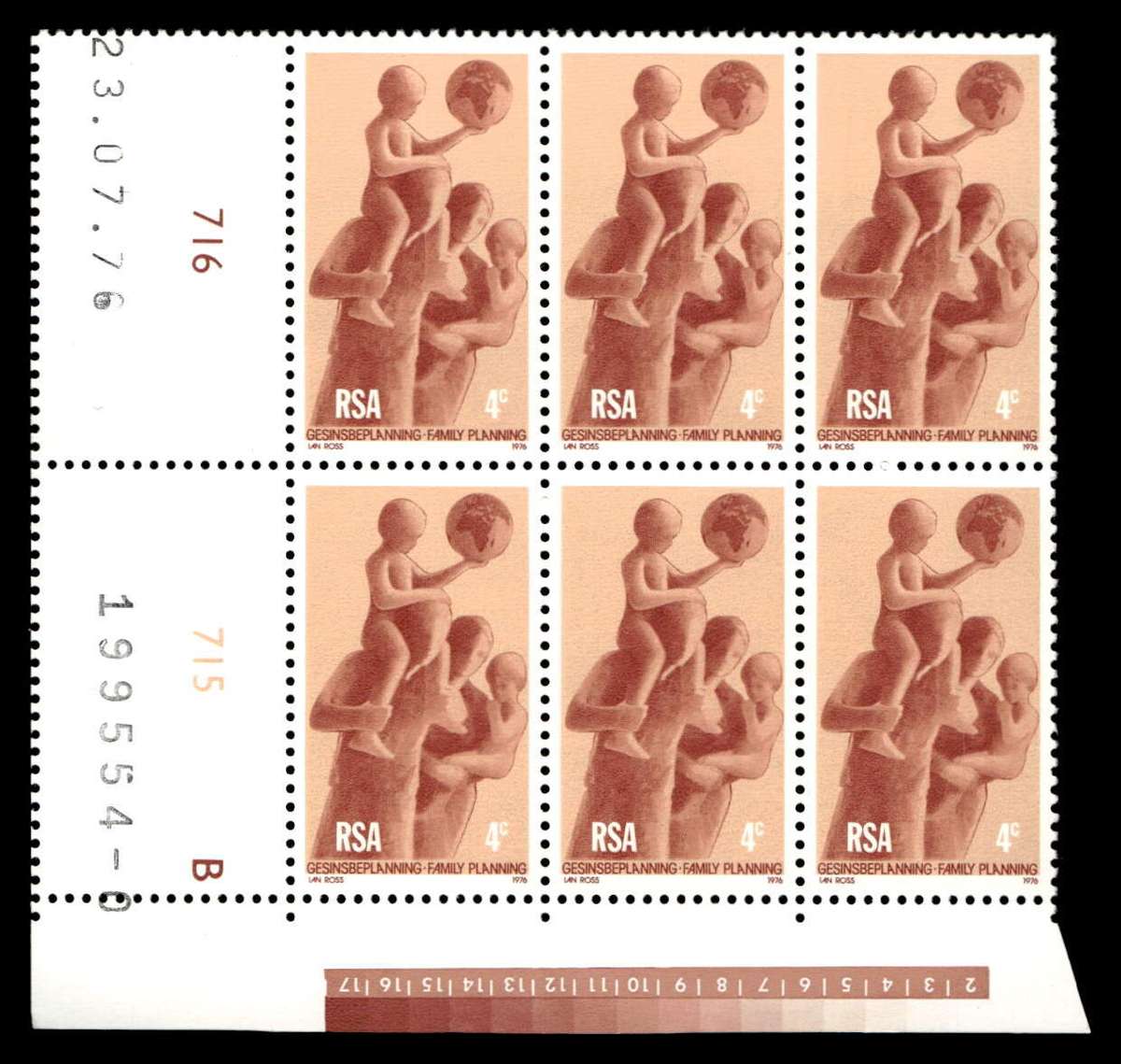 RSA 1976/07/23 Family Planning 4c Cyl No 716 715B