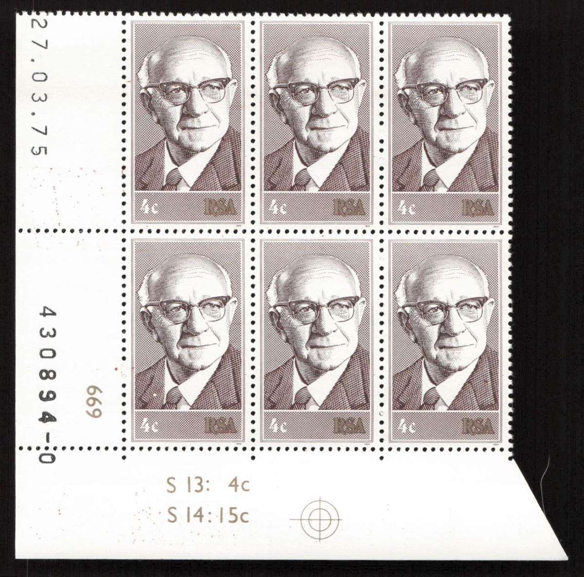 RSA 1975/03/27 Inauguration of State President Dr. Diederichs 4c Control Blocks