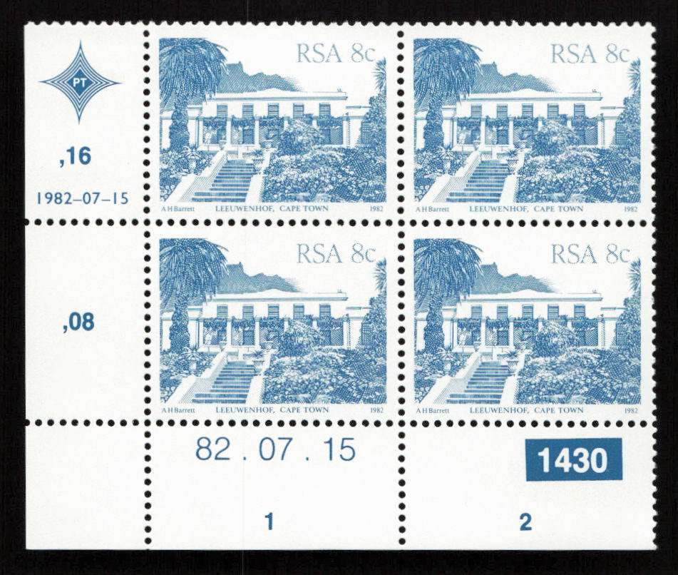 RSA 1982/07/15 4th Definitive Issue South African Architecture 8c Plate 1430