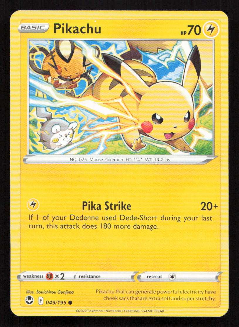 2020 Pokemon/Nintendo/Creatures/Game Freak SWSH12: Silver Tempest #049/195 Pikachu