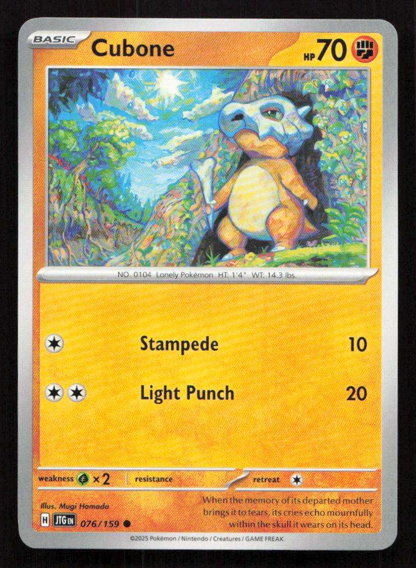 2025 Pokemon / Nintendo / Creatures / GAME FREAK Cubone - SV09: Journey Together