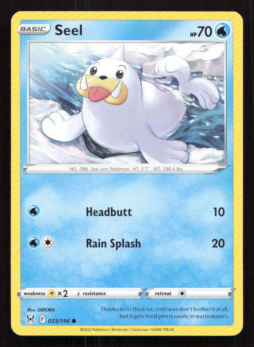 2022 Pokemon SWSH11 Lost Origin - 033/196 Seel