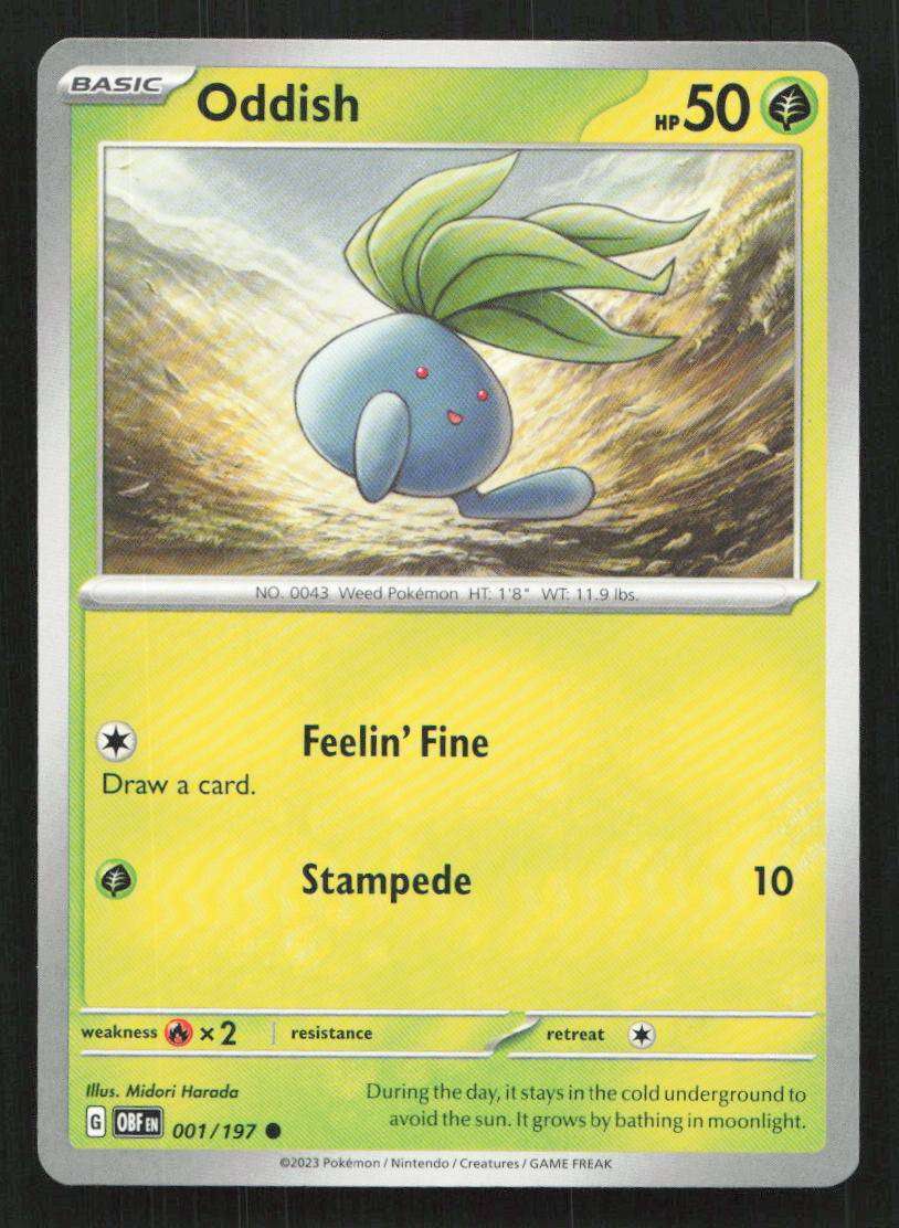 2023 Pokemon SV03: OBF Obsidian Flames 001/197 Oddish