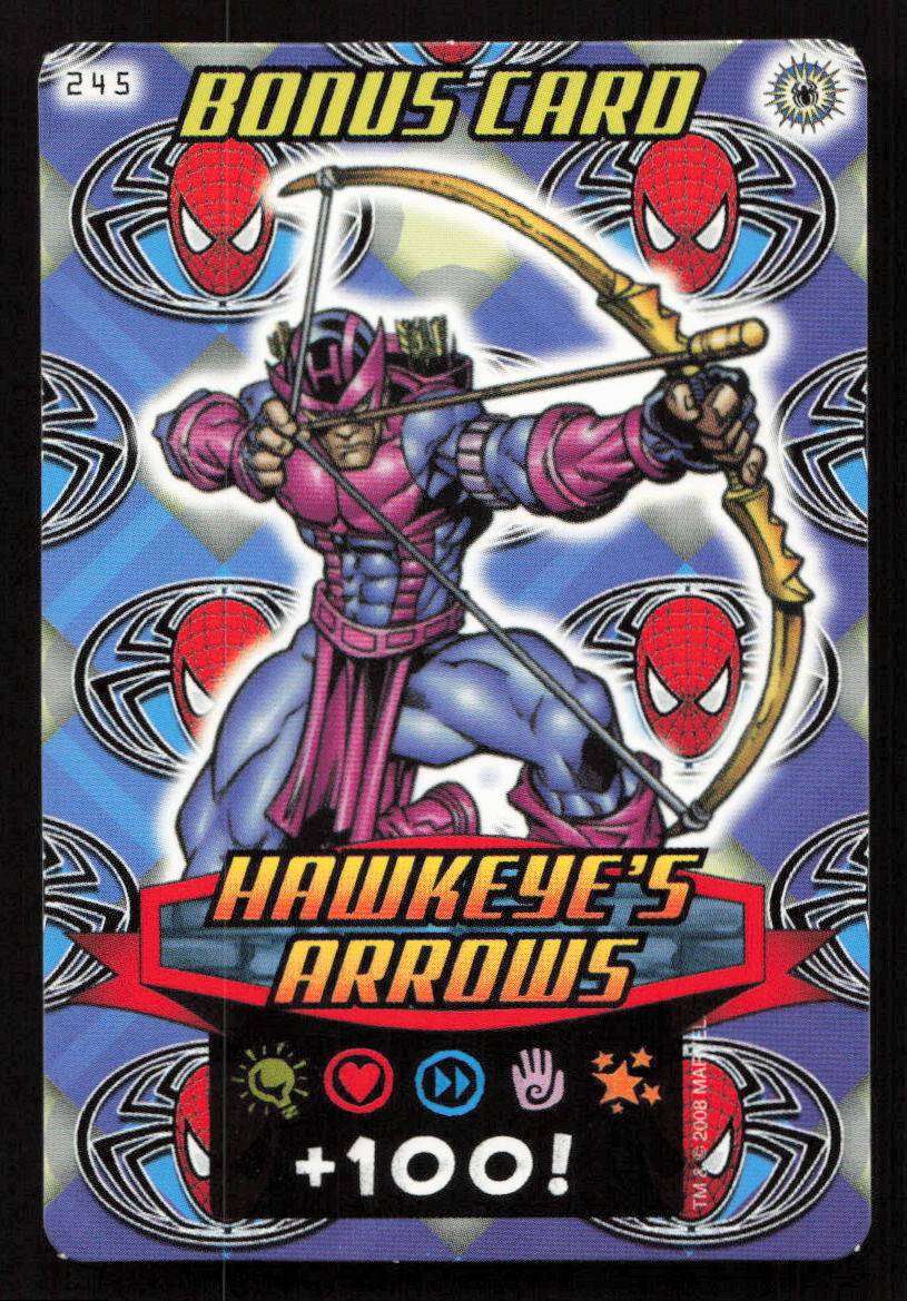 2008 Marvel Spider-Man Heroes & Villains - 245 Bonus Card - Hawkeye's Arrows