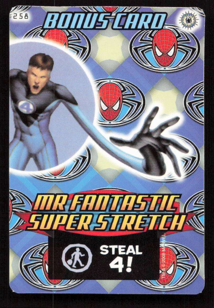 2008 Marvel Spider-Man Heroes & Villains - 258 Bonus Card - Mr Fantastic Super Stretch