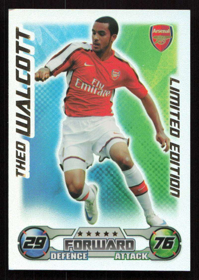 Topps Match Attax PL 2008/2009 Arsenal - Theo Walcott Limited Edition