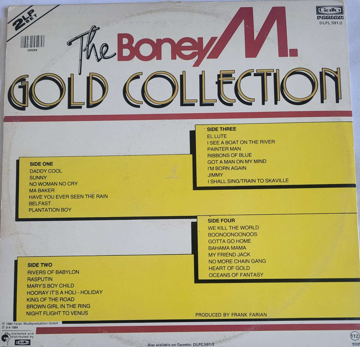 THE BONEY M GOLD COLLECTION, DOUBLE ALBUM, VINYL