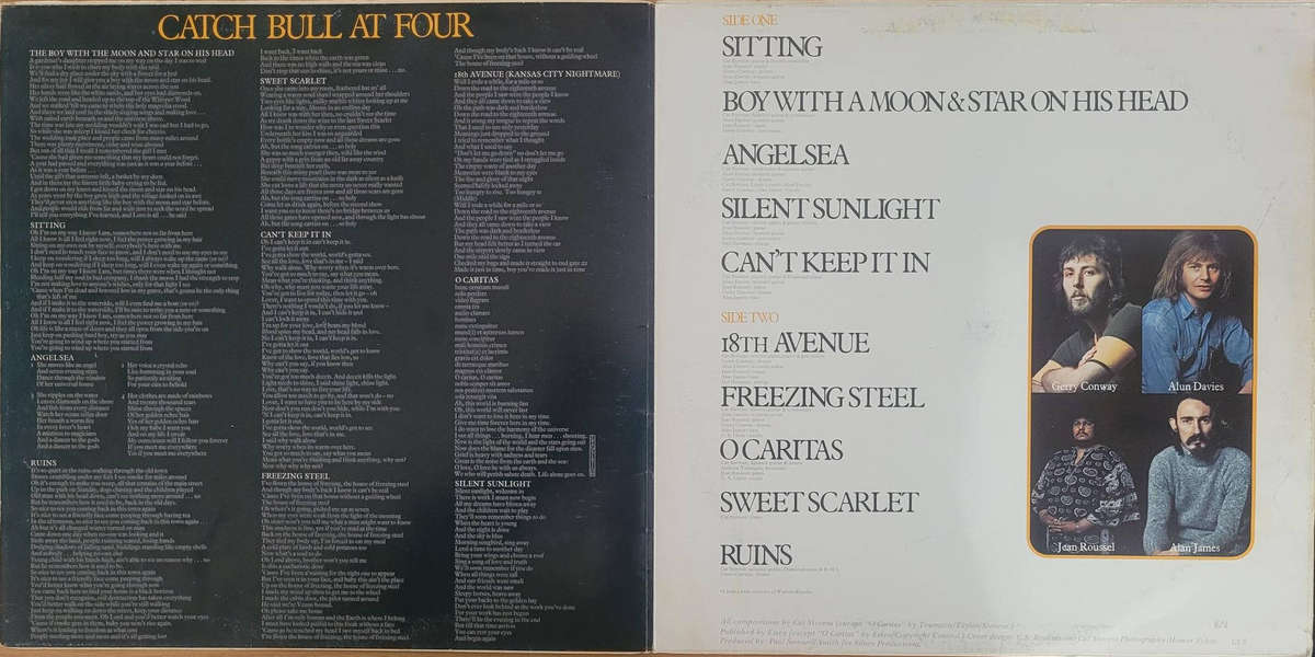 CAT STEVENS CATCH BULL AT FOUR.VINYL VG+ NO 1 ON US BILLBOARD CHARTS-AMAZING LP