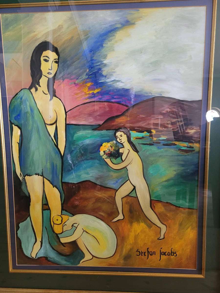 A BEACH OUTING-LARGE XPRESSIONIST PAINTING BY STEFAN JACOBS, THE NEW INTERNATIONAL ART ICON.