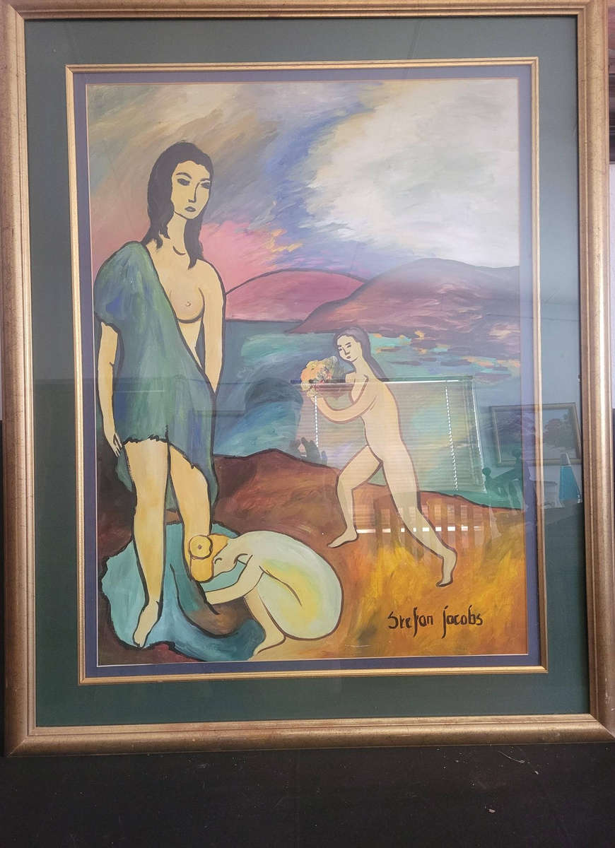 A BEACH OUTING-LARGE XPRESSIONIST PAINTING BY STEFAN JACOBS, THE NEW INTERNATIONAL ART ICON.