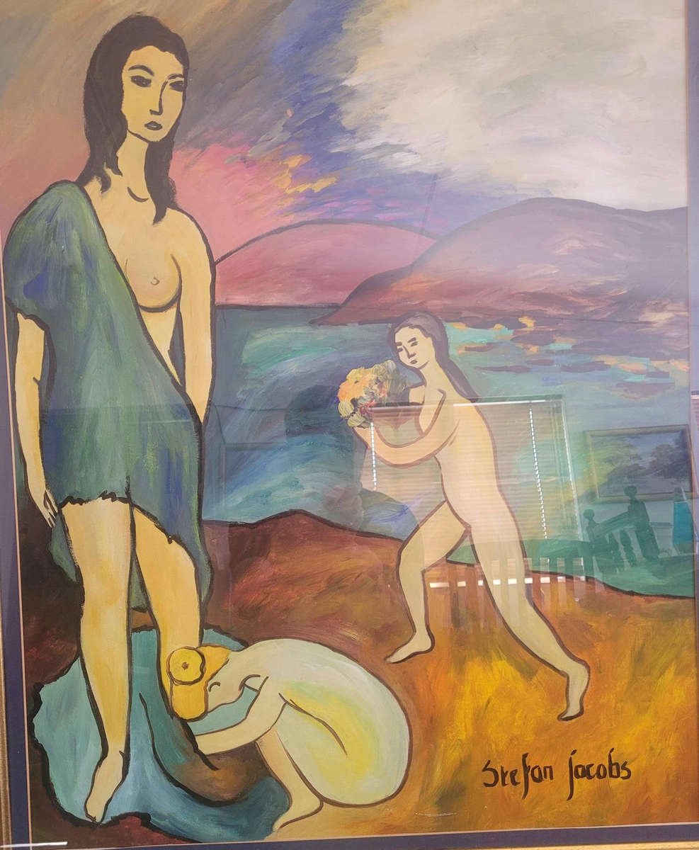 A BEACH OUTING-LARGE XPRESSIONIST PAINTING BY STEFAN JACOBS, THE NEW INTERNATIONAL ART ICON.