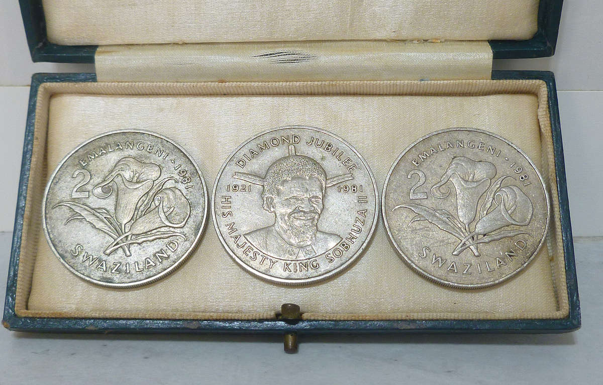 3 x Large 1981 Swaziland 2 Emalangeni Silver Coins - 51 grams of 0.925 Sterling - Silver Investment!