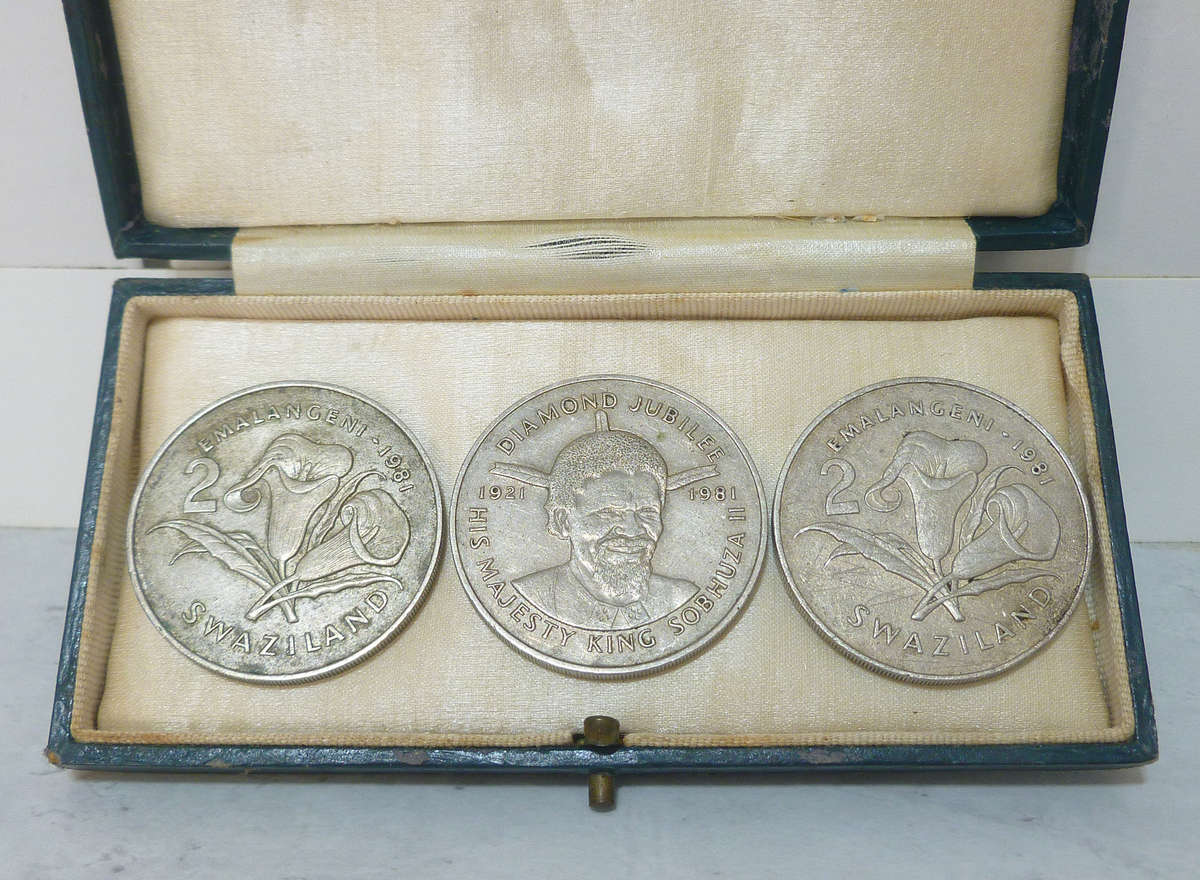 3 x Large 1981 Swaziland 2 Emalangeni Silver Coins - 51 grams of 0.925 Sterling - Silver Investment!