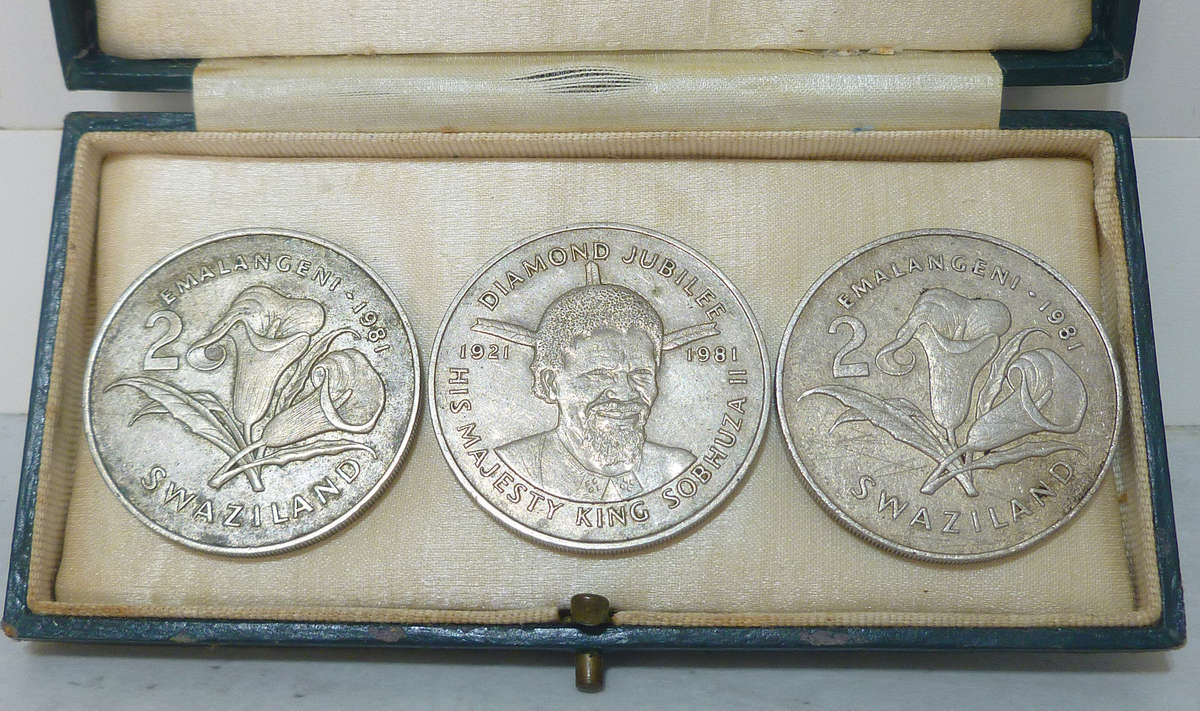 3 x Large 1981 Swaziland 2 Emalangeni Silver Coins - 51 grams of 0.925 Sterling - Silver Investment!