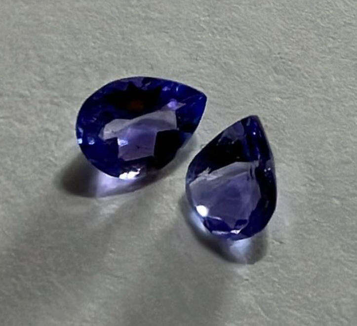 RARE! Blazing & Matched 0.55 ct. t.w. Pear Facet Tanzanite Gems for Earrings.