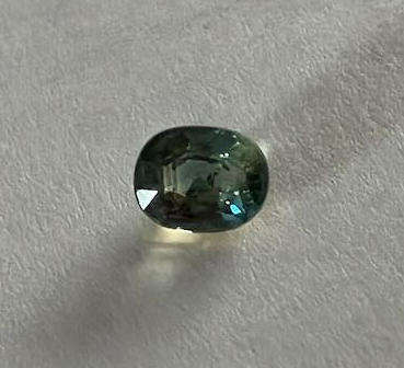 RARE! .40 ct. Oval Cut Natural Teal Blue, Green, Yellow Parti-Color Sapphire Gem - Montana, USA