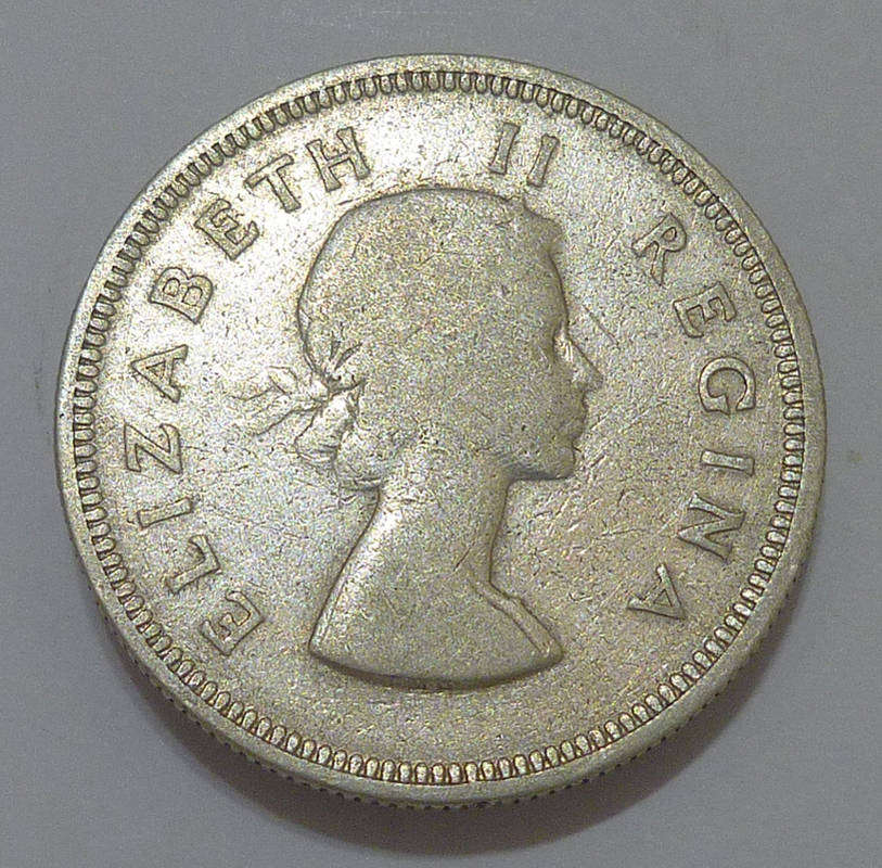 1953 Union of South Africa 2 Shillings Silver (11.2g) Circulated in Excellent Condition,