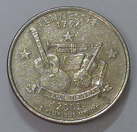 USA 25c Quarter Dollar 2002-D `Tennessee`
