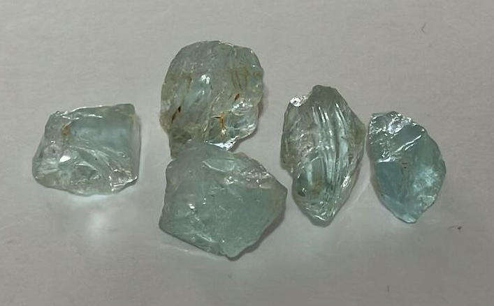 RARE! Natural Earth Mined Aquamarine Crystals Specimen Rough Gemstones from Brazil. 17.71 ct t. w.